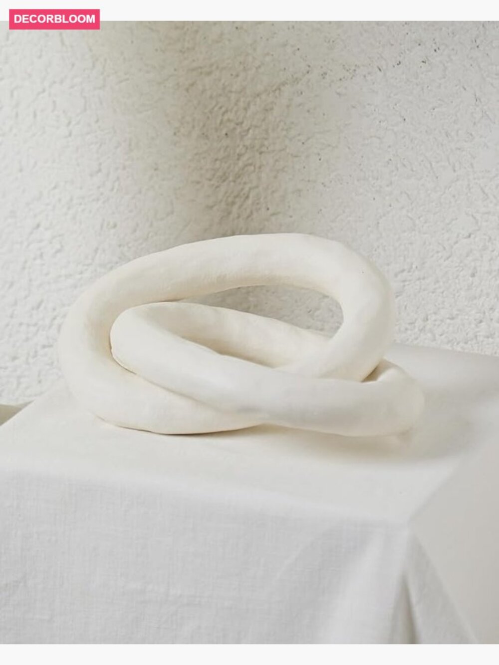 Large Handmade Ceramic Knot Sculpture Modern Coffee Table Decor